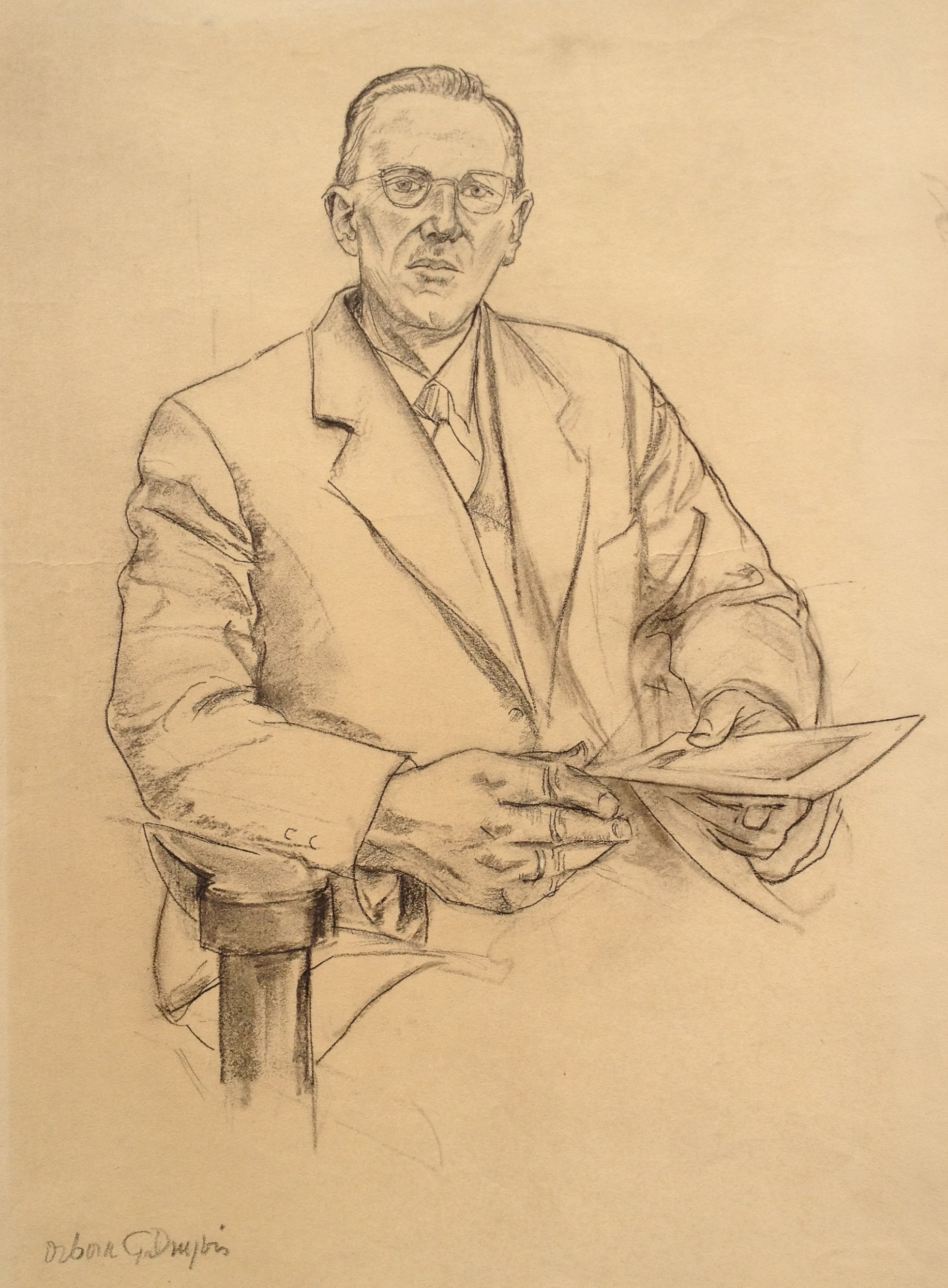 Tekeningen Portret van de kunsthistoricus W.Jos de Gruyter