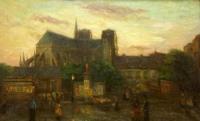 [Stadsgezicht Parijs met kathedraal Notre Dame.]