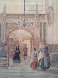[Kerkinterieur met figuren]