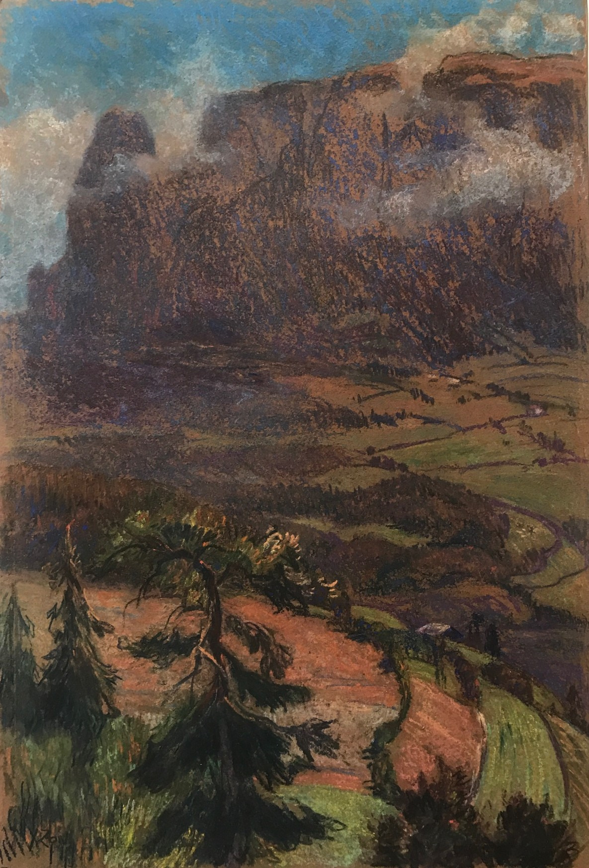 Tekeningen Frans berglandschap