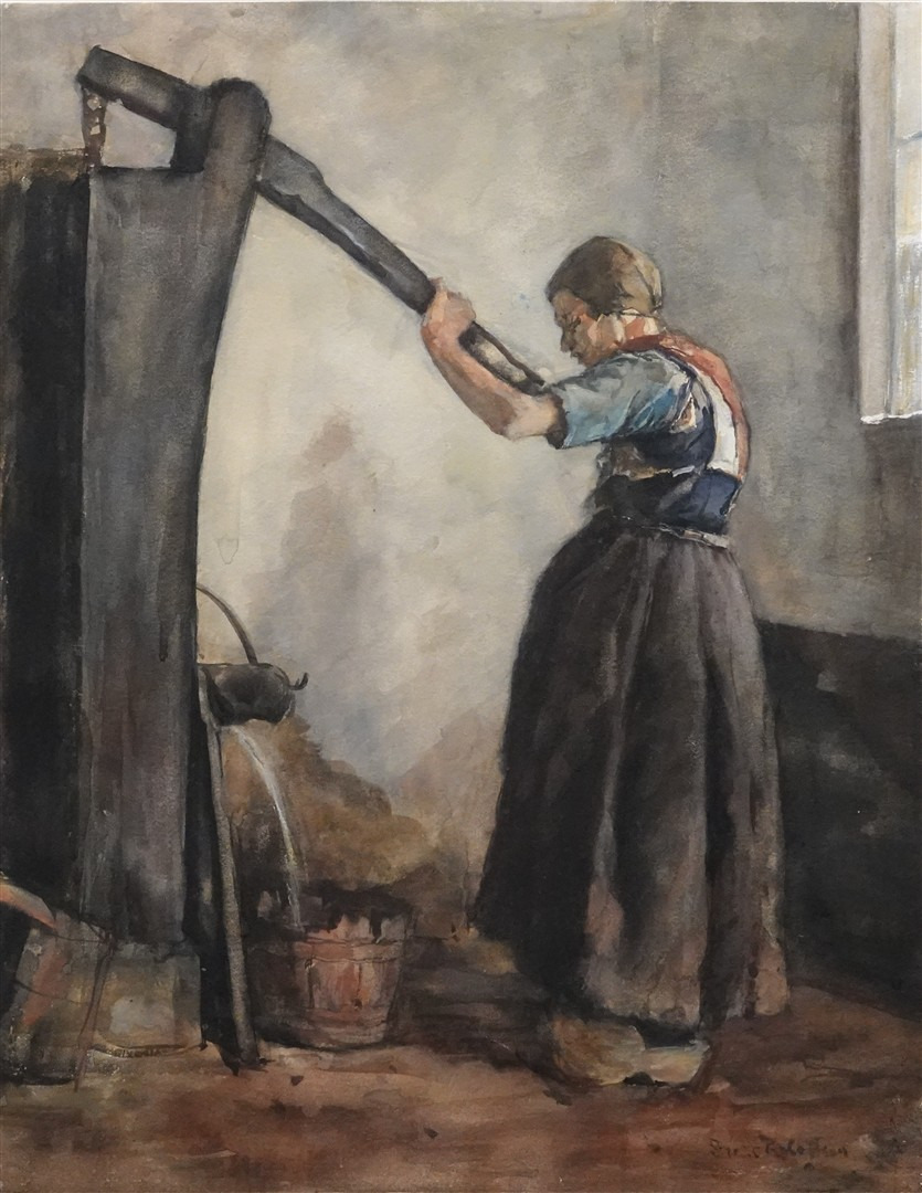 Schilderkunst Bij de waterpomp