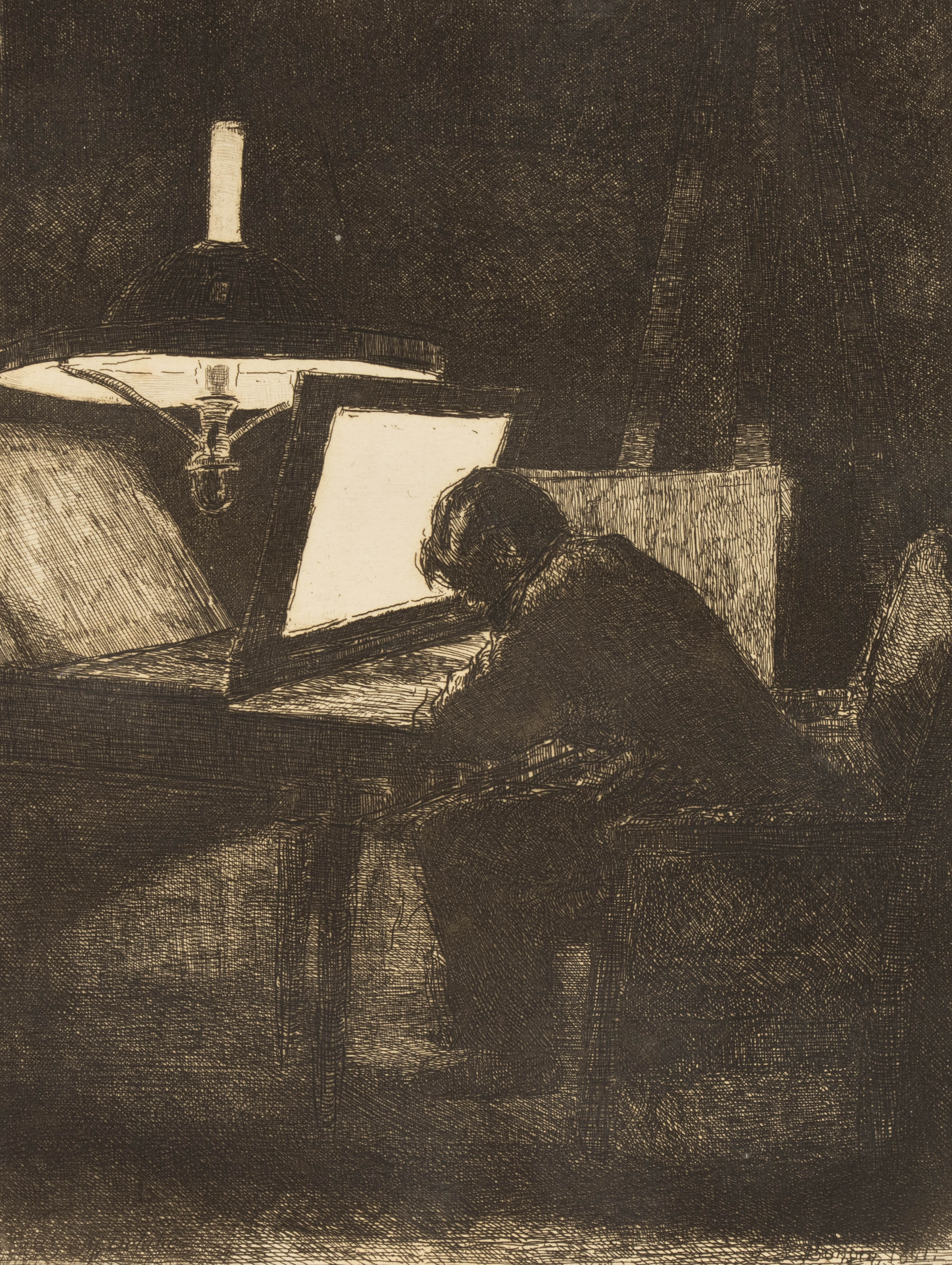 Grafiek Le Graveur, effet de lampe