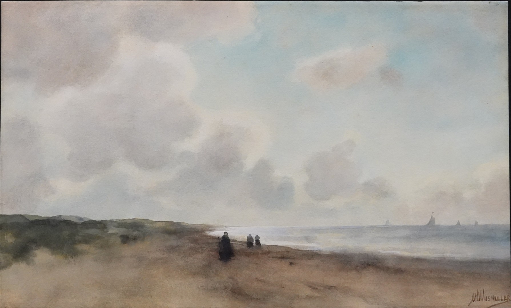 Schilderkunst Strandgezicht met figuren (Katwijk)