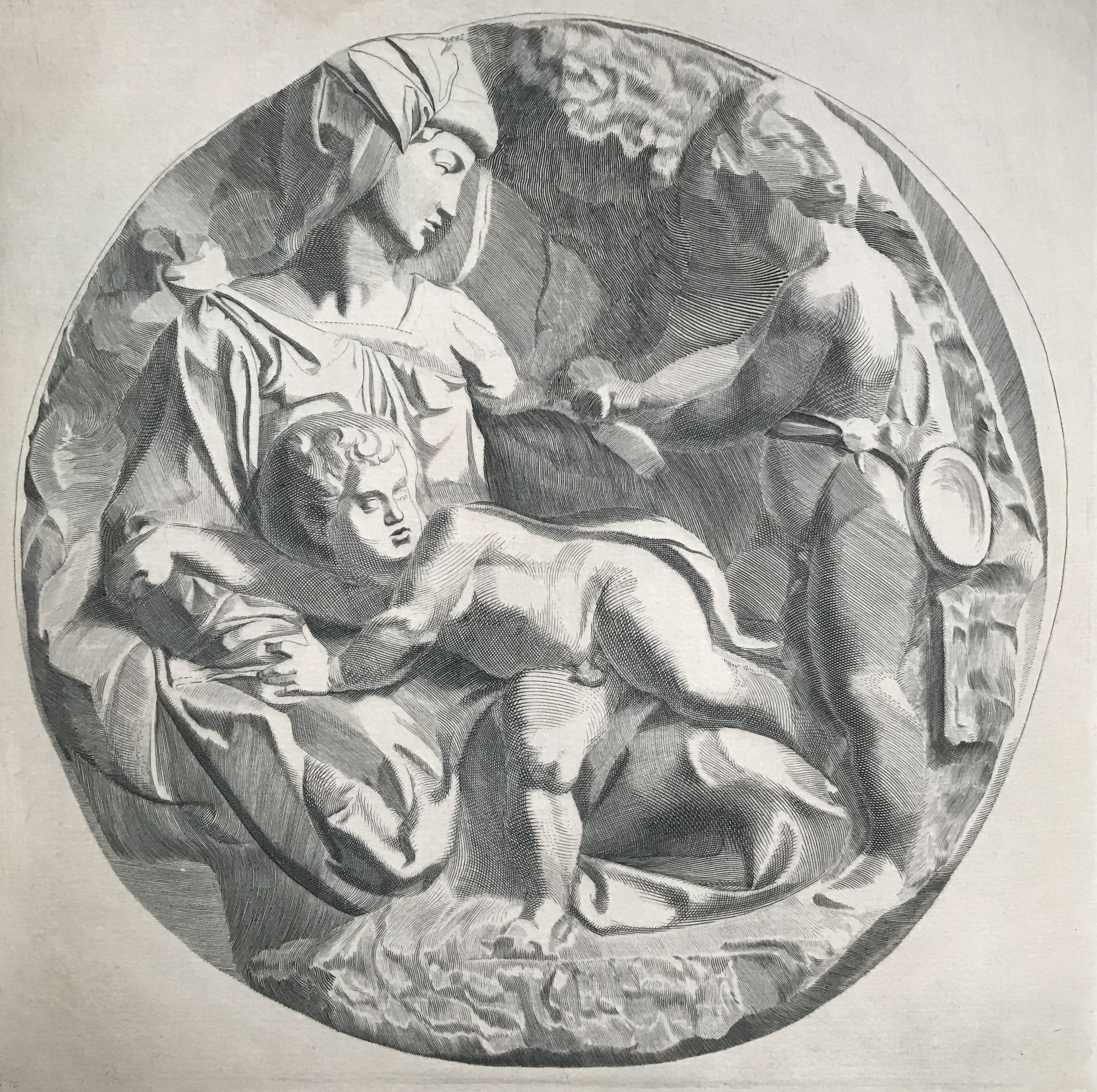 Grafiek De Tadei Tondo door Michelangelo