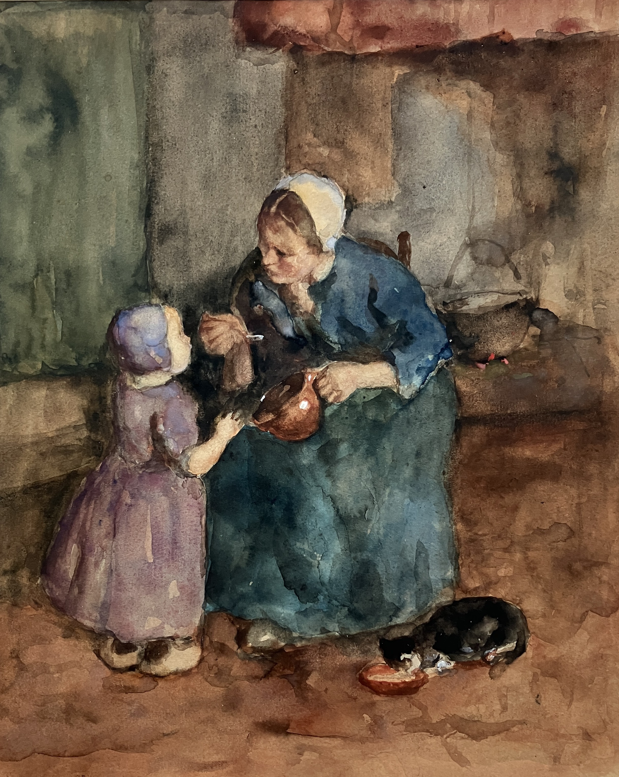 Schilderkunst Moeder en kind (Larense School)