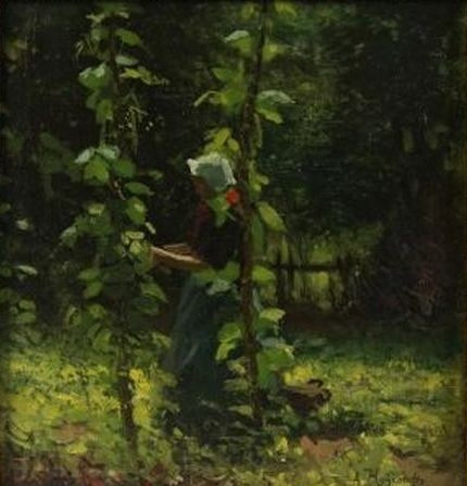 Meisje in de moestuin