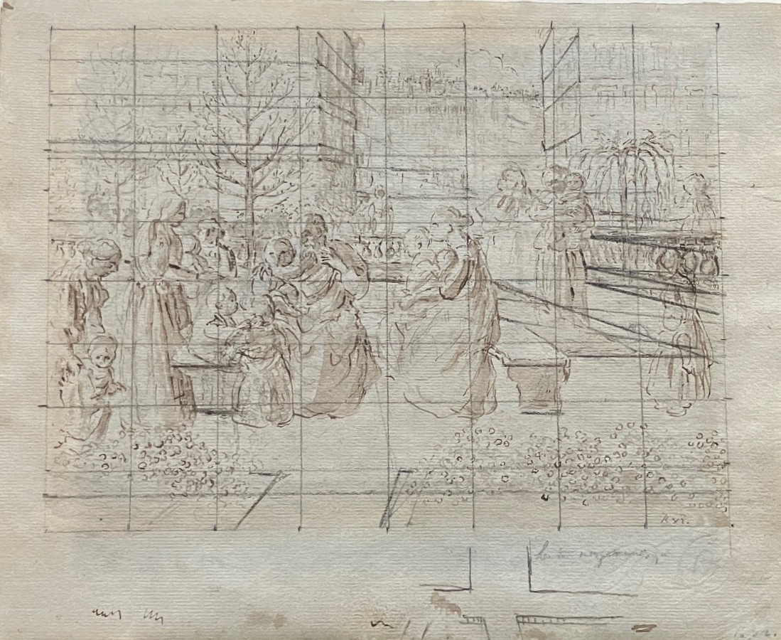 Tekeningen Le Jardin, femmes et enfants