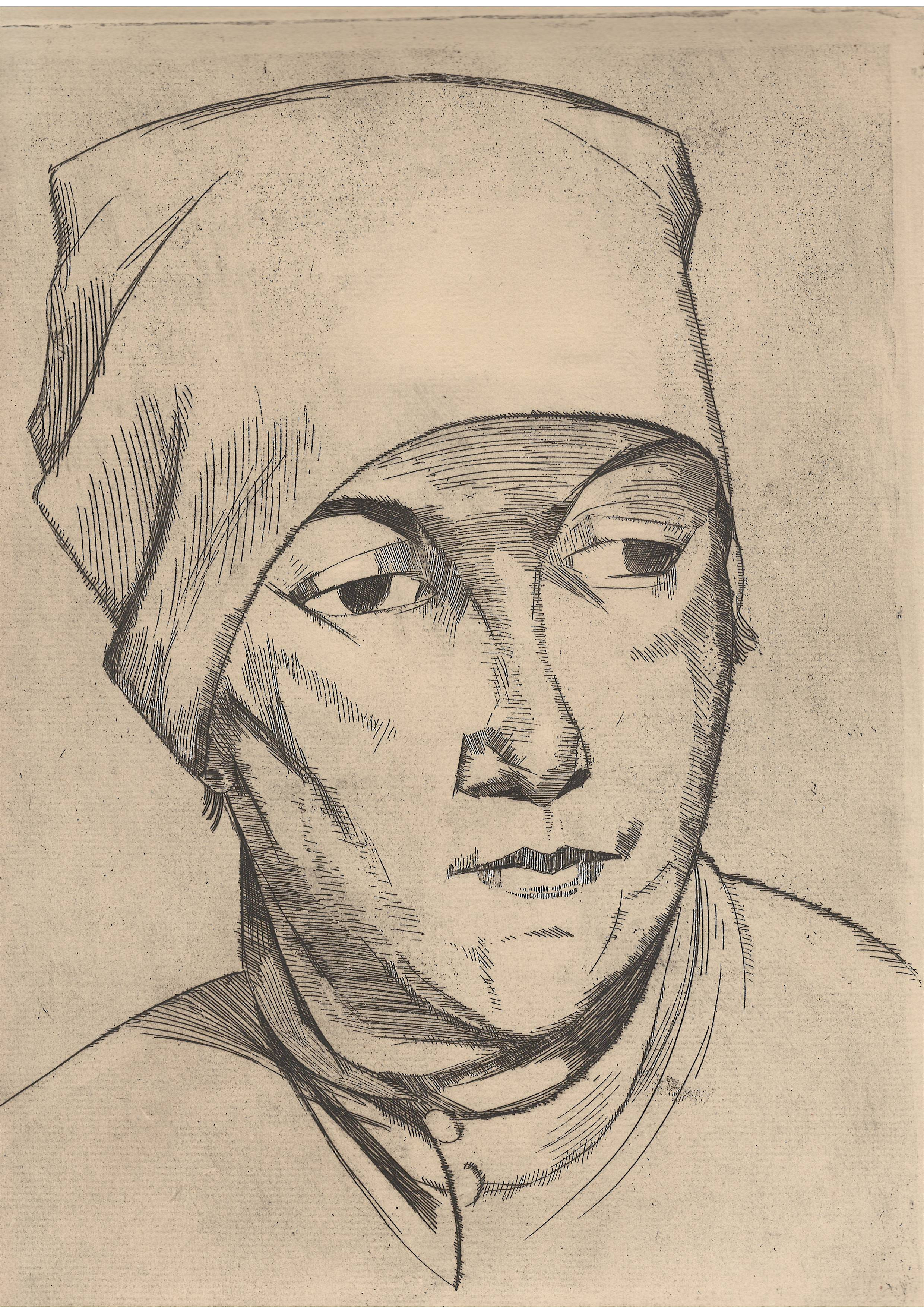 Grafiek Vrouwenkop met hoofddoek