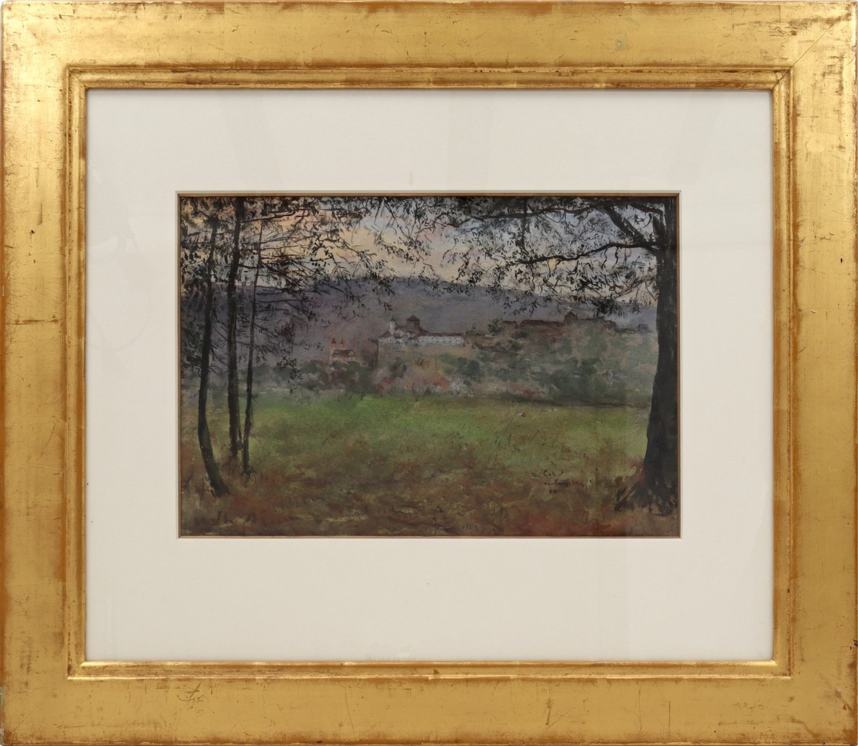 Landschap met gezicht op kasteel Aarburg, Zwitserland 2