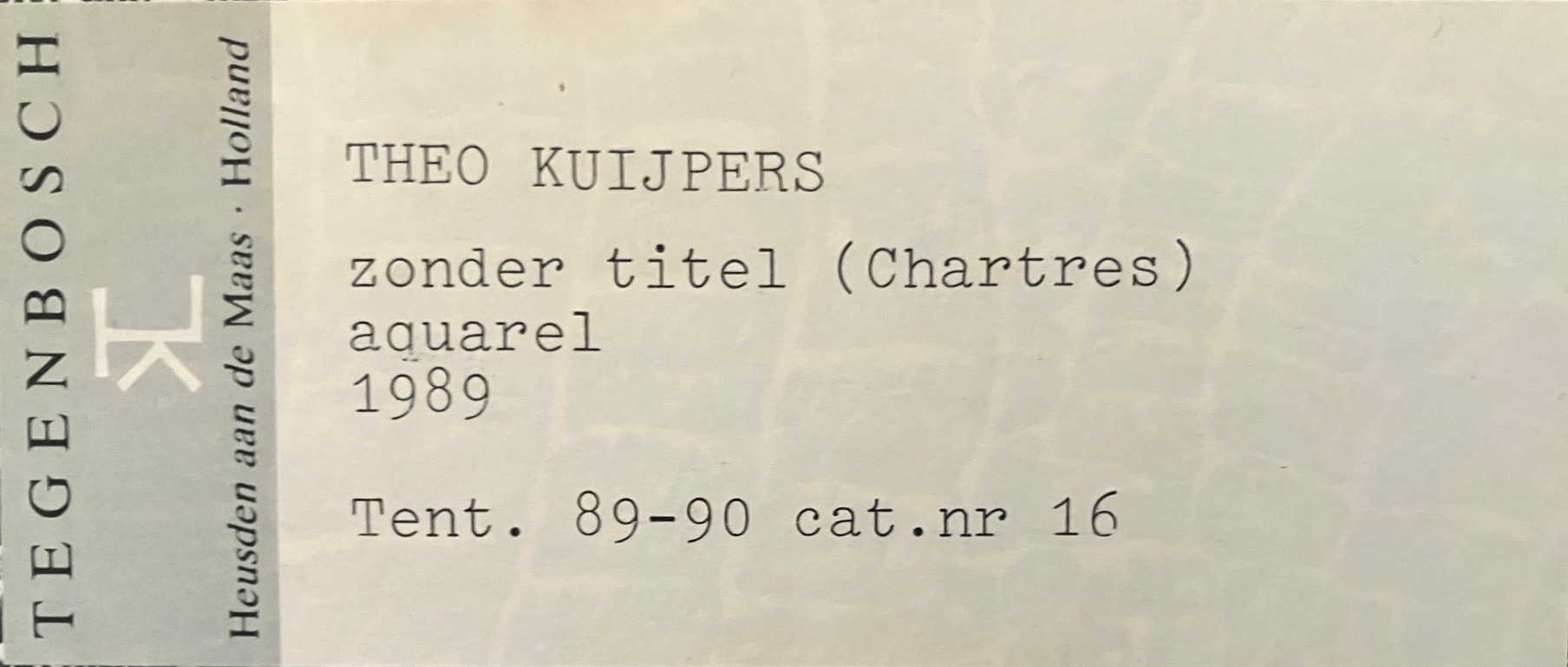 Zonder Titel. Uit de serie 'Chartres' 1989. 3