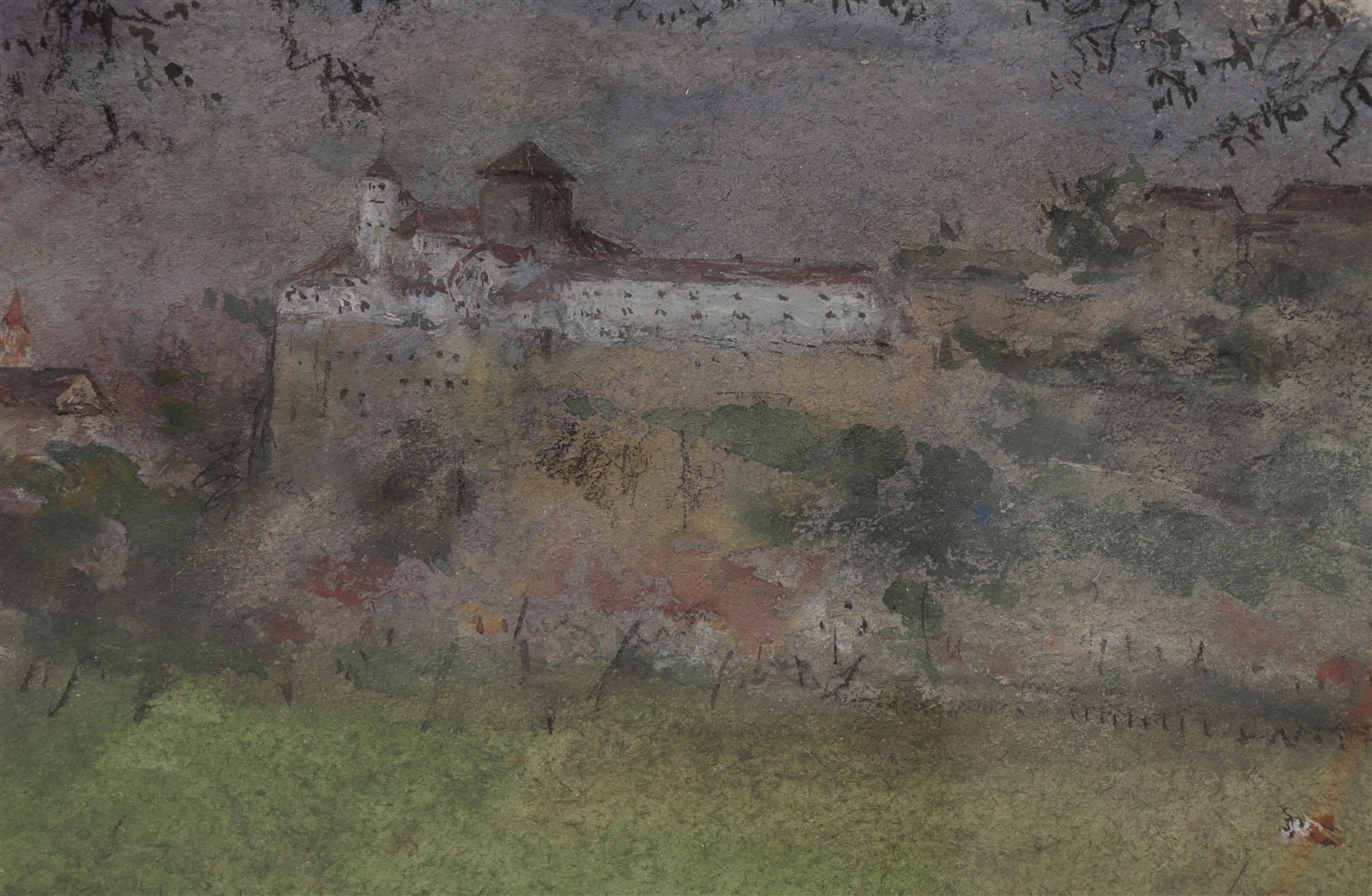 Landschap met gezicht op kasteel Aarburg, Zwitserland 3